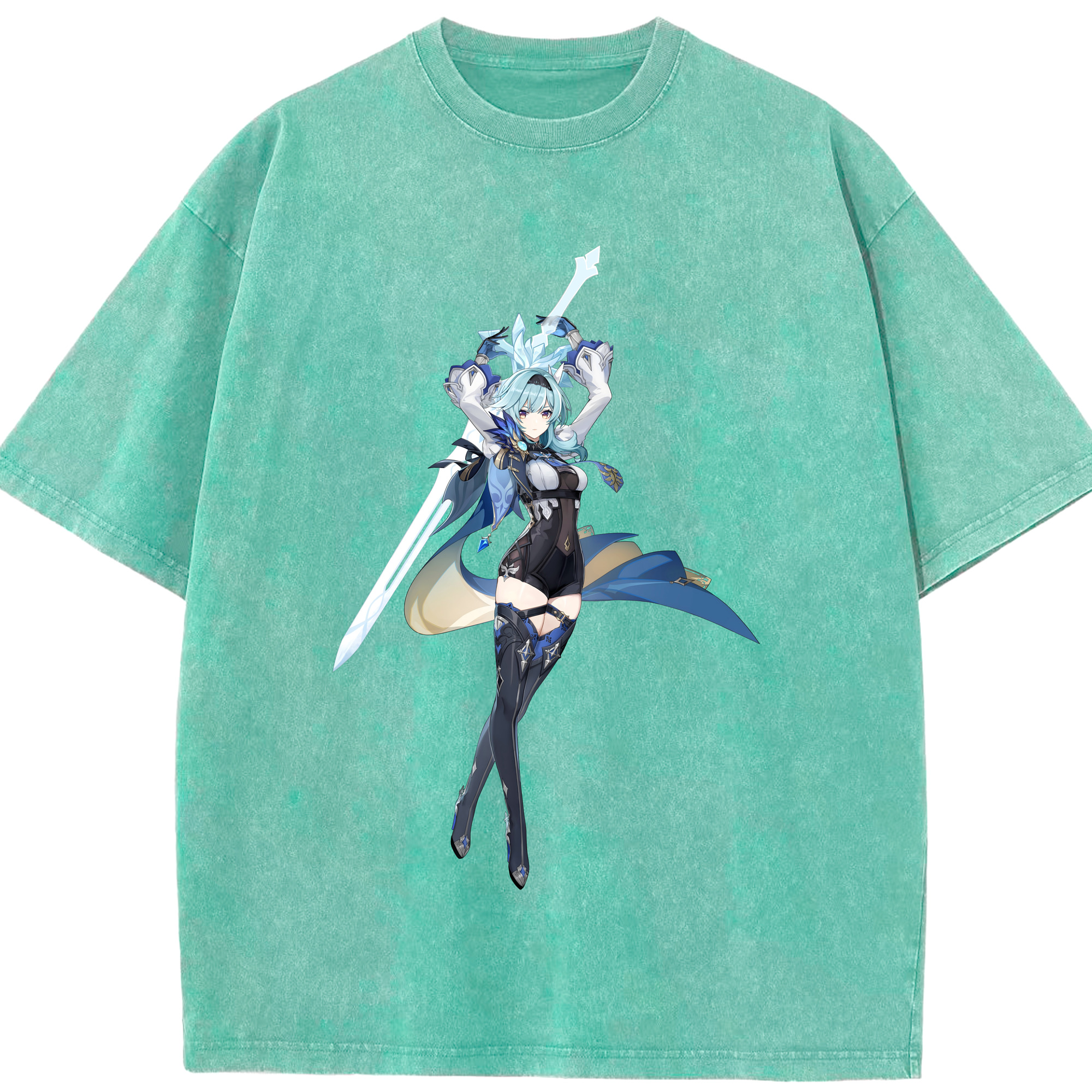 げんし神 优菈 ゆうら genshin Yūra 綿100% ヴィンテージ風 半袖Tシャツ（フロントプリント）